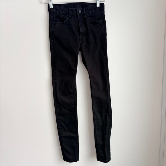 ALLSAINTS Stilt Black High Rise Skinny Jeans Women's Size 26 - Picture 2 of 10